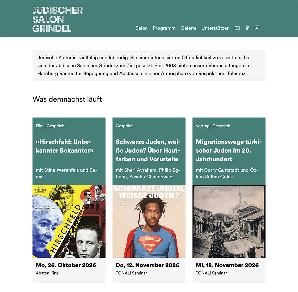 Website des Jüdischen Salons Grindel